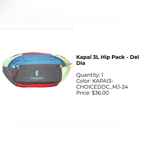 Cotopaxi crossbody/hip pack. Multi-color - Picture 4 of 5